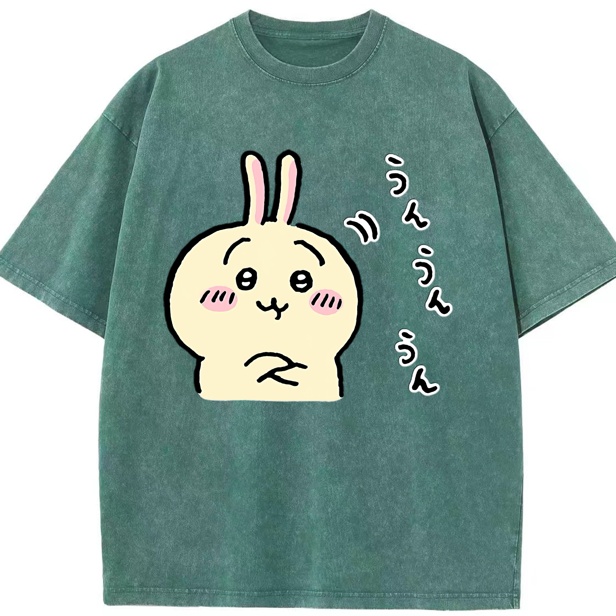 （画像用） ちいかわ うさぎ Chii-kawa usagi 綿100% ヴィンテージ風 半袖Tシャツ（フロントプリント）